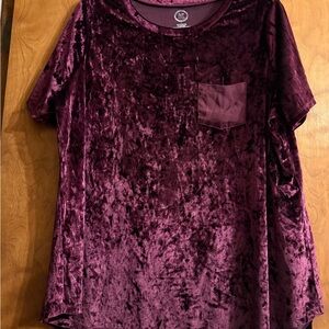 Maurice’s Velvet Pocket Women Top purplish color